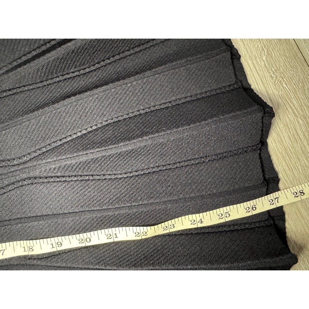 Sandro Paris Black Pleated Knit Midi Skirt Elastic Waist Approx XS (see descri.) - Picture 7 of 7